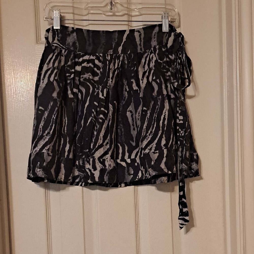 Express Black and White Zebra Skater Skirt